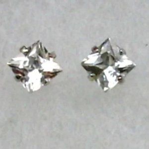 Gorgeous 4mm white topaz stud earrings